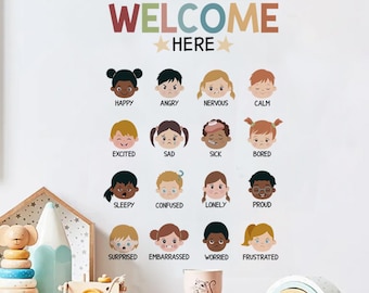 Emotions Chart Wall Sticker, Kids Room Decor