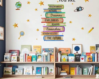 In This Library You Are – Inspirational Classroom Wall Sticker (Vinyl Decal)