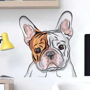 Cartoon Cute Dog Wall Stickers Children's Room Decor Removable for Kids Room Living Room Door Decoration Wall Decals