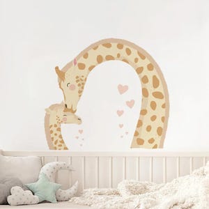 Giraffe Kids Wall Stickers Cartoon Vinyl Room Decoration Watercolor Decals for Living Room Bedroom Child Nursery Wall Decor