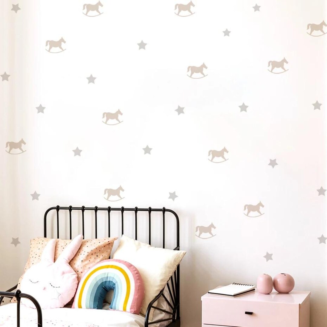 Rocking R Decal Rocking Horse Star Wall Decals - Neutral Nursery Decor - Etsy