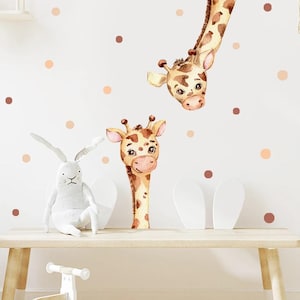 Giraffe Animal Watercolor Wall Sticker Nursery Wall Decals Peel and Stick Wallpaper Kids Room Home Decor Gifts