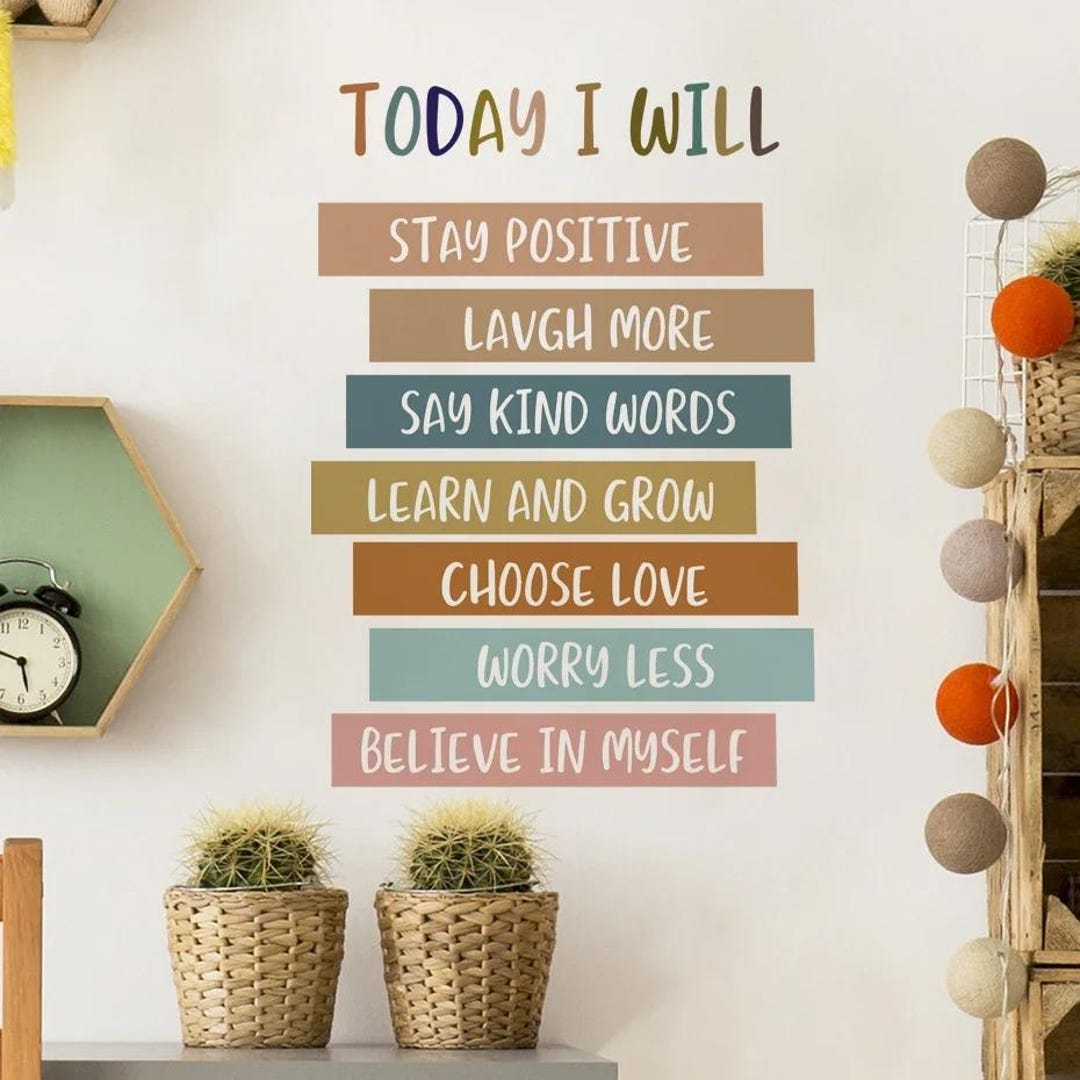 Positive Affirmations Wall Stickers for Children Kids Room Decor ...