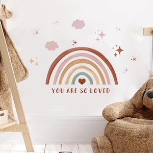 Cartoon Rainbow Hot Air Balloon Watercolor Wall Sticker Child Room Girls Room Decal Kids Baby Room Bedroom Home Decoration