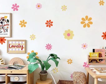 Adesivi Murali Rimovibili Fiori Selvatici – Foglio 90x30 Cm, Decalcomanie Floreali Per Camera Da Letto, Soggiorno, Asili, Ecologici E Impermeabili - 4