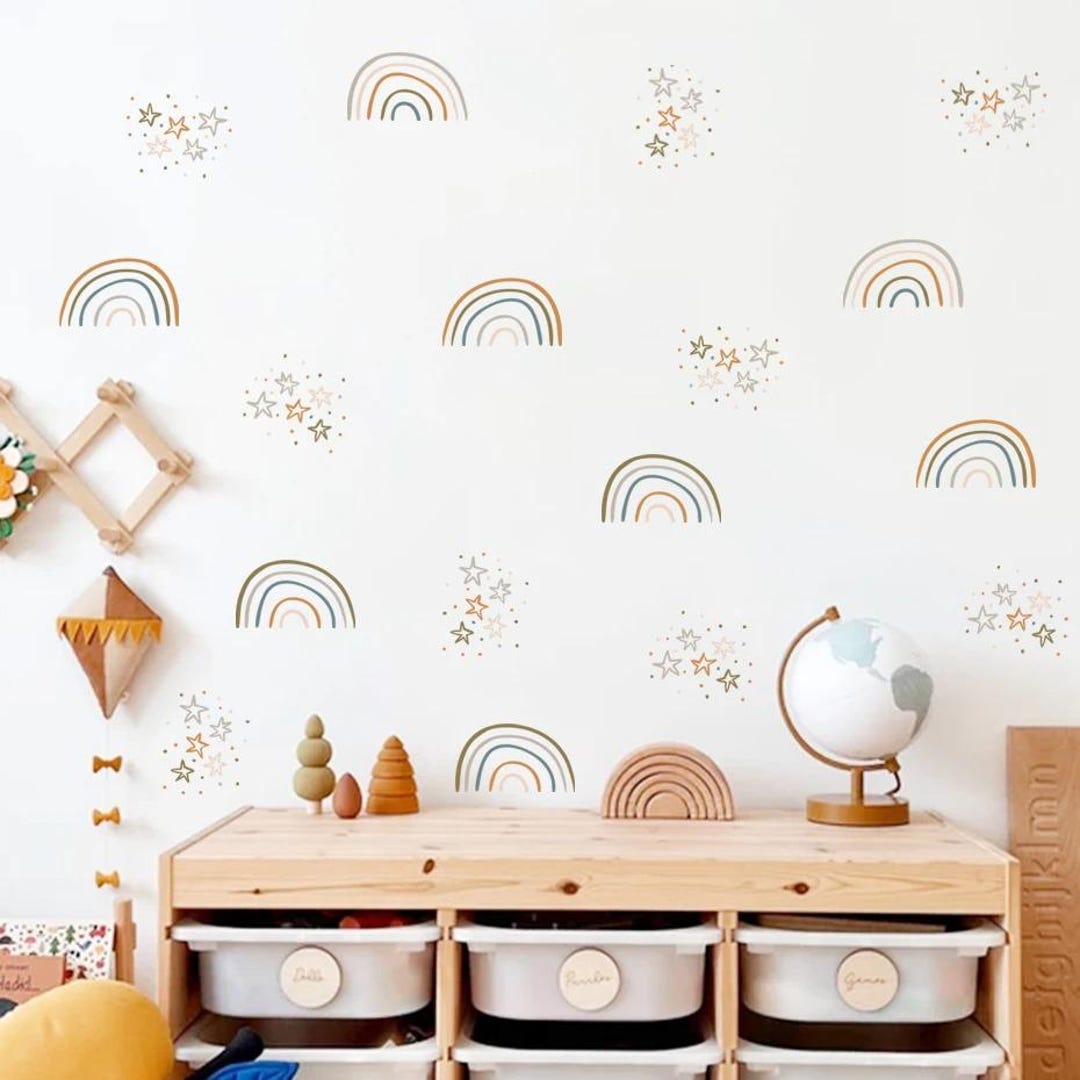 Rainbow Stars Wall Decals, Boho Nursery Decor - Etsy