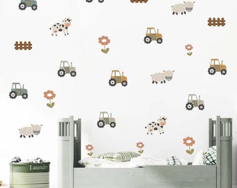 Farm Animals Wall Decals, Nursery Kids Room Decor