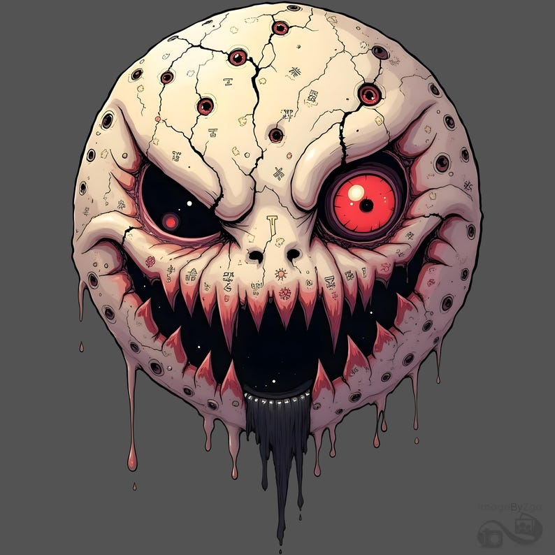 Creepy Cursed Emotes Clipart Set | 10 Gothic Emojis Designs (PNG ...