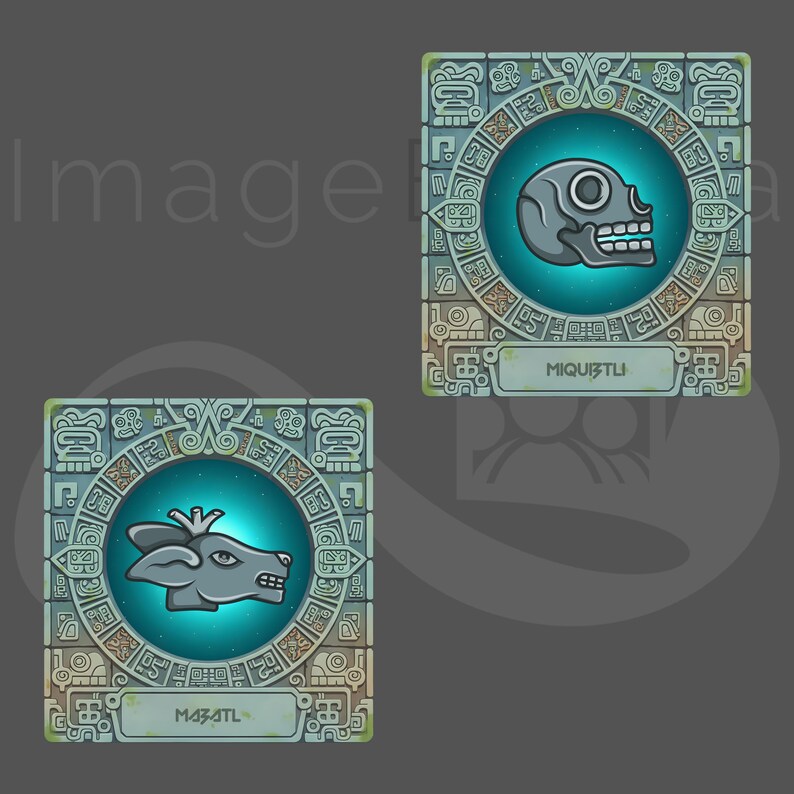 Aztec Calendar Icons PNG Bundle | 20 Mesoamerican Stone Tablet Clipart ...