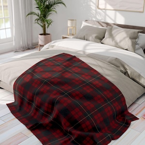 Cozy Plaid Fleece Blanket, Soft Throw Blanket, Christmas Decor, Warm Gift, Home Cozy