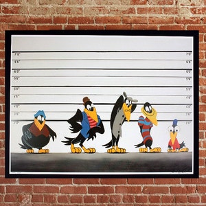 Disney pop art,original signed art, original painting, signed print poster,the usual suspects,Dumbo signed art print,dumbo black crows