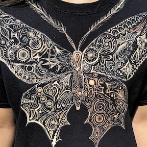 One-of-a-Kind Bleach Art Butterfly T-Shirt – Hand-Painted