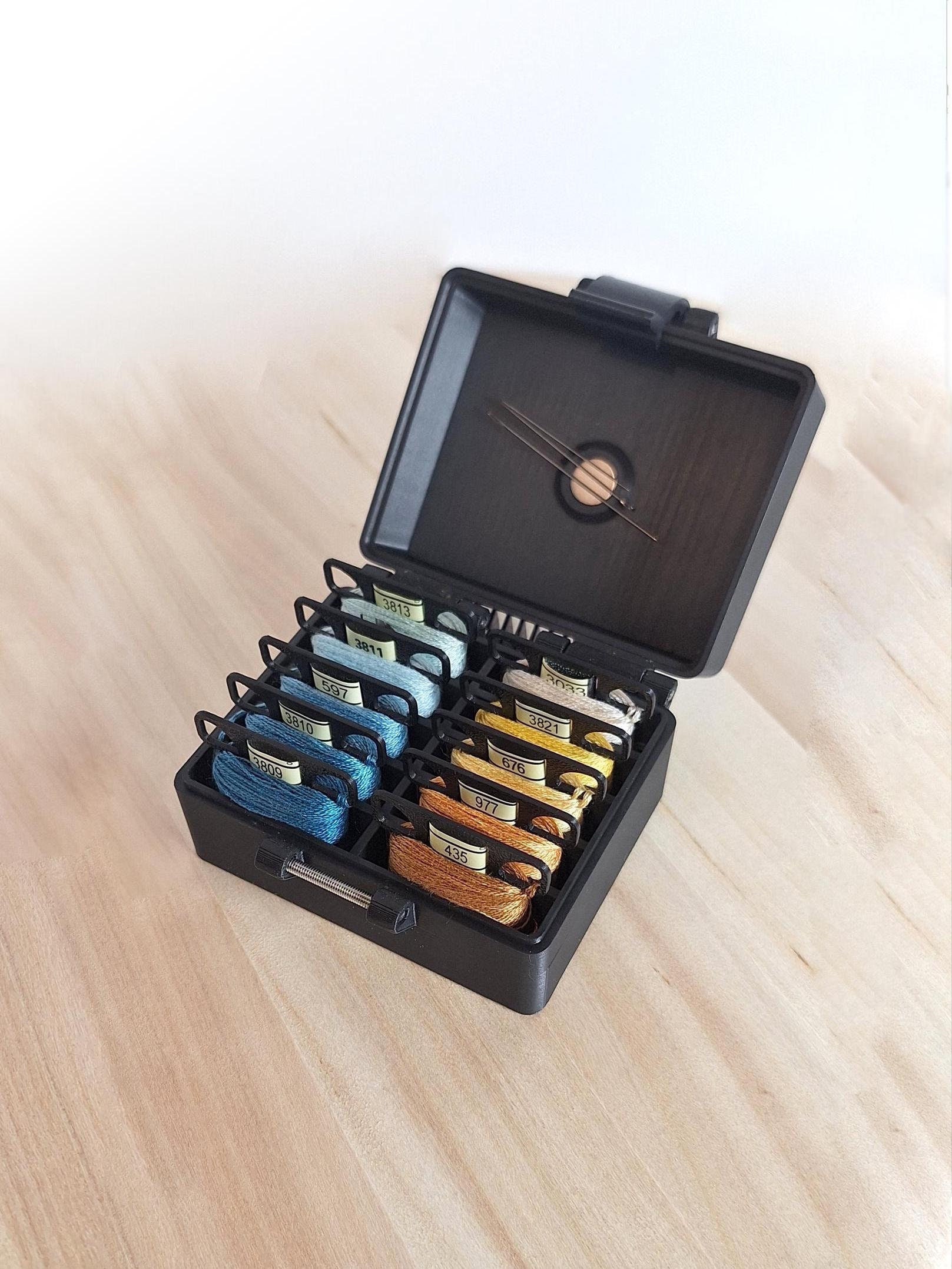 Floss Bobbin Box with Magnet - Cross Stitch Travel Box, Eco-Friendly, Biodegradable PLA Polymer, Embroidery storage, Floss bobbin holder