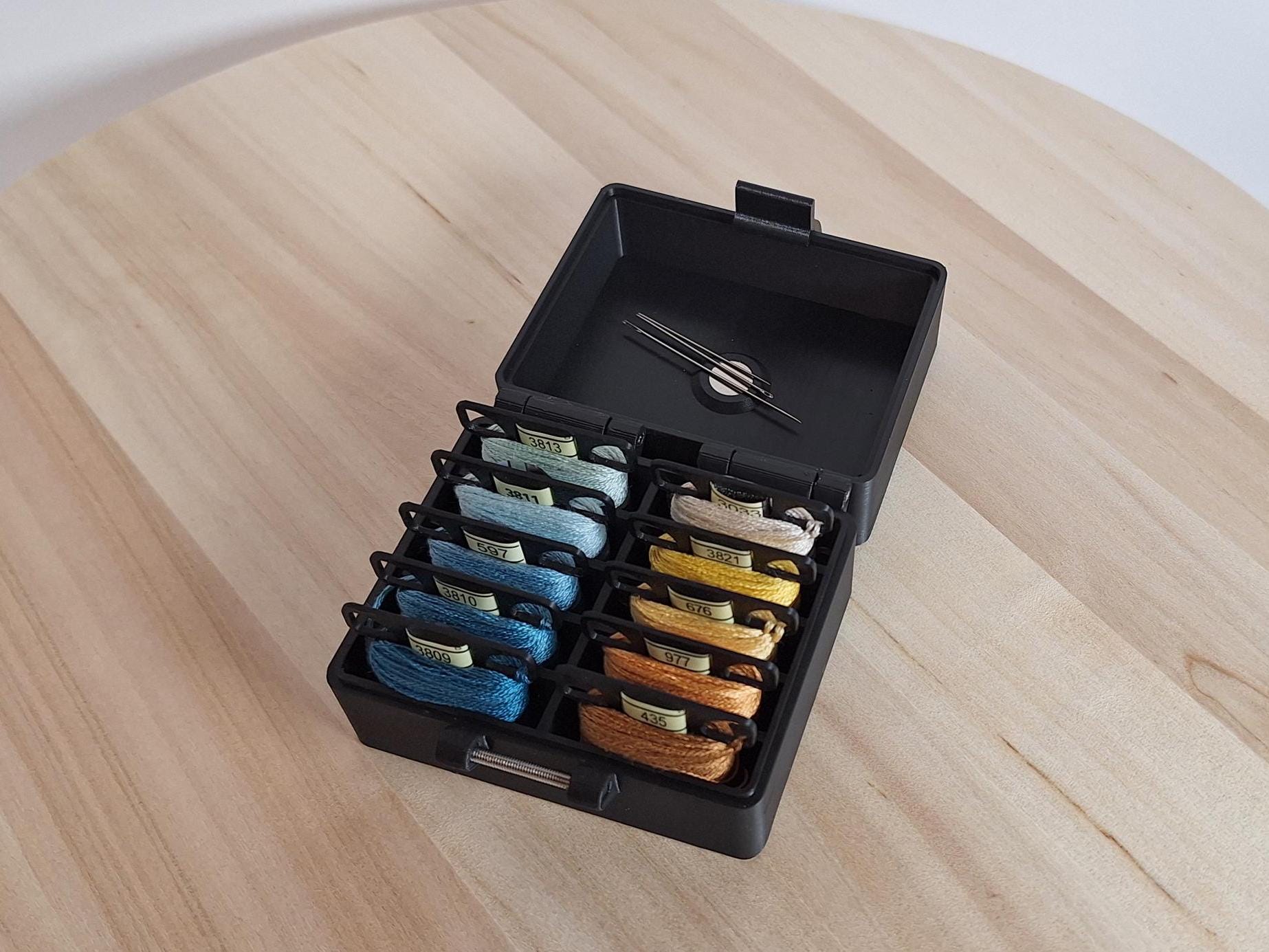 Floss Bobbin Box with Magnet - Cross Stitch Travel Box, Eco-Friendly, Biodegradable PLA Polymer, Embroidery storage, Floss bobbin holder