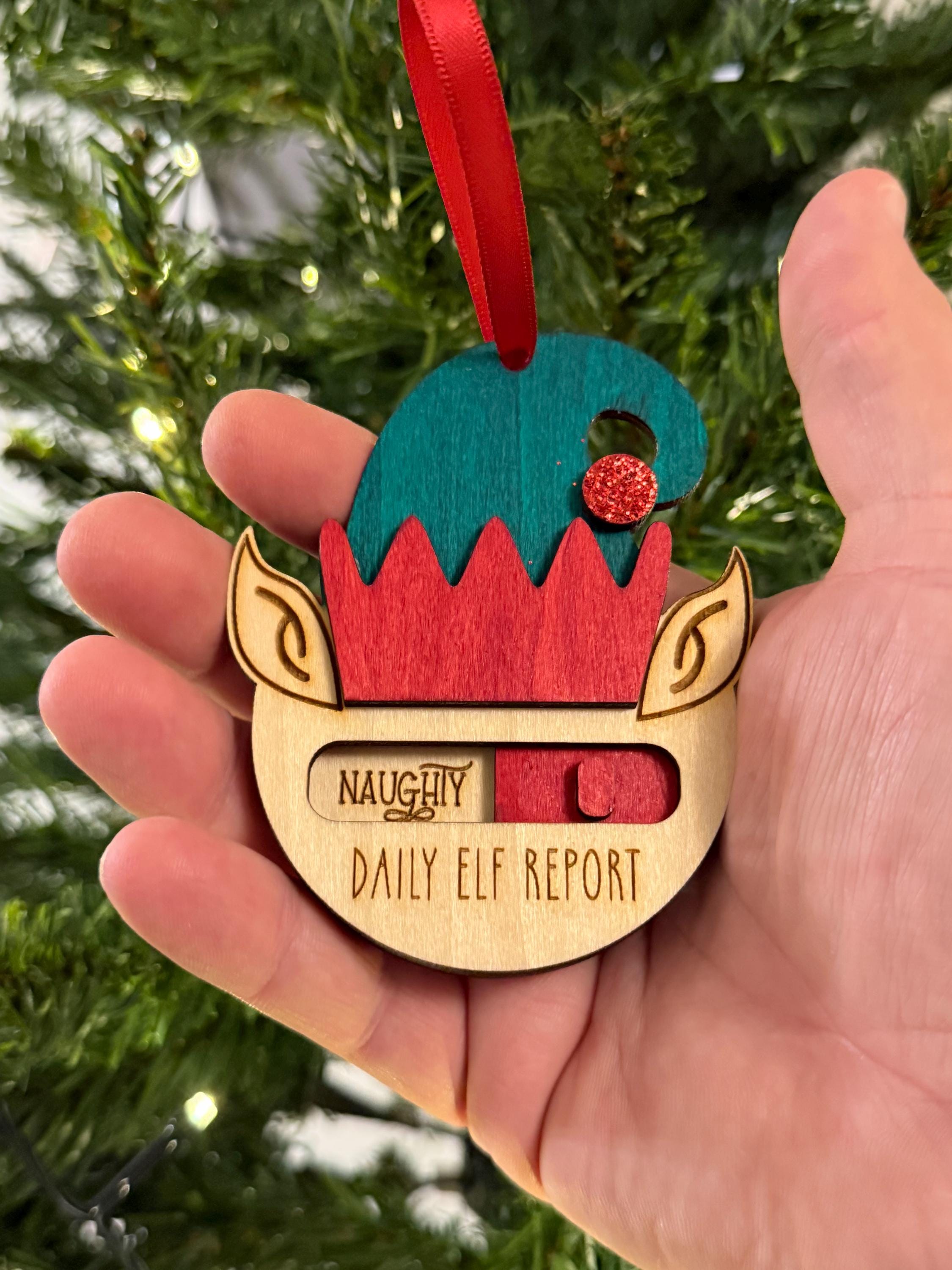 Personalized Elf Daily Report Christmas Bauble, Christmas Bauble, Elf on the Shelf