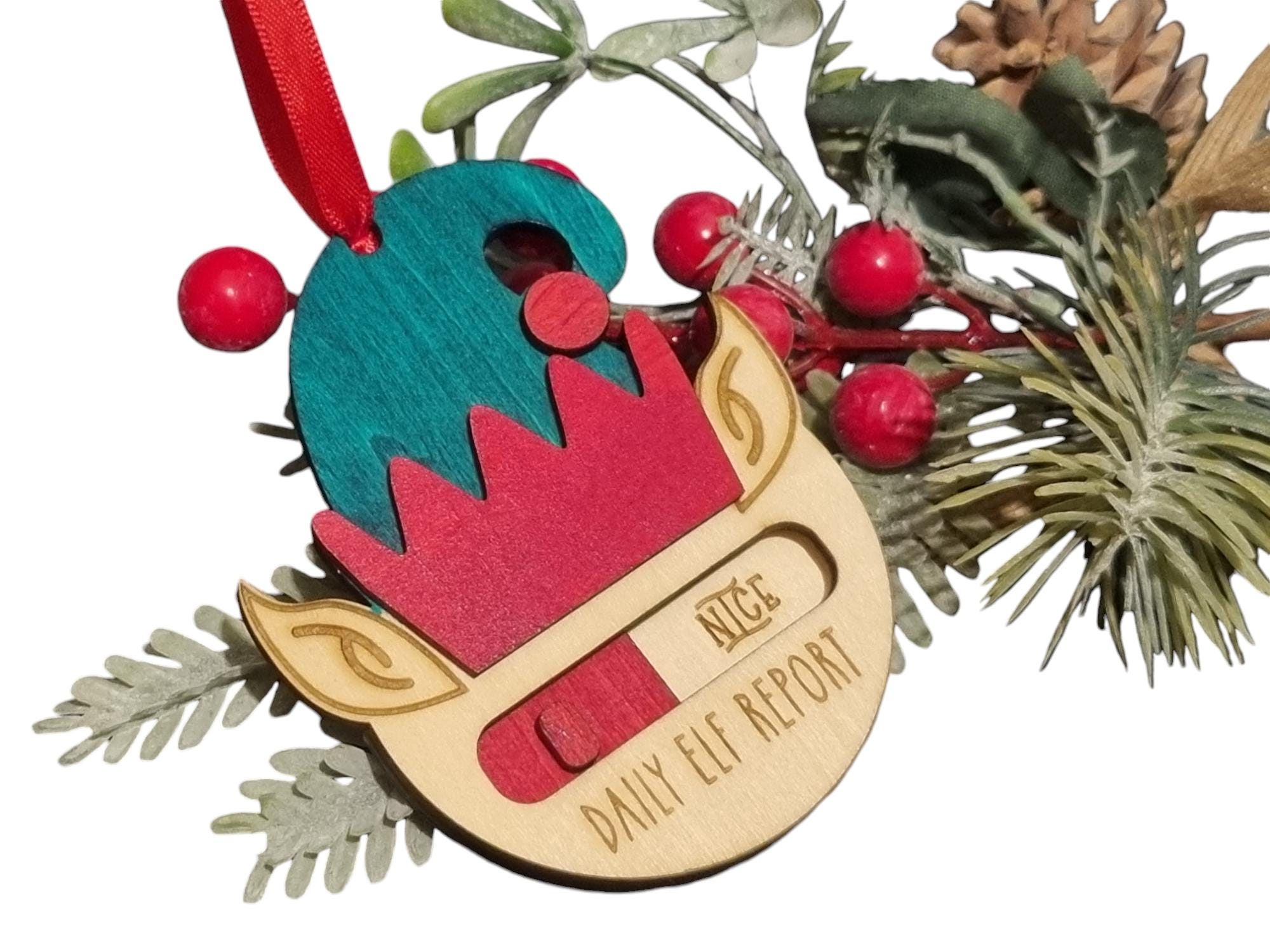 Personalized Elf Daily Report Christmas Bauble, Christmas Bauble, Elf on the Shelf