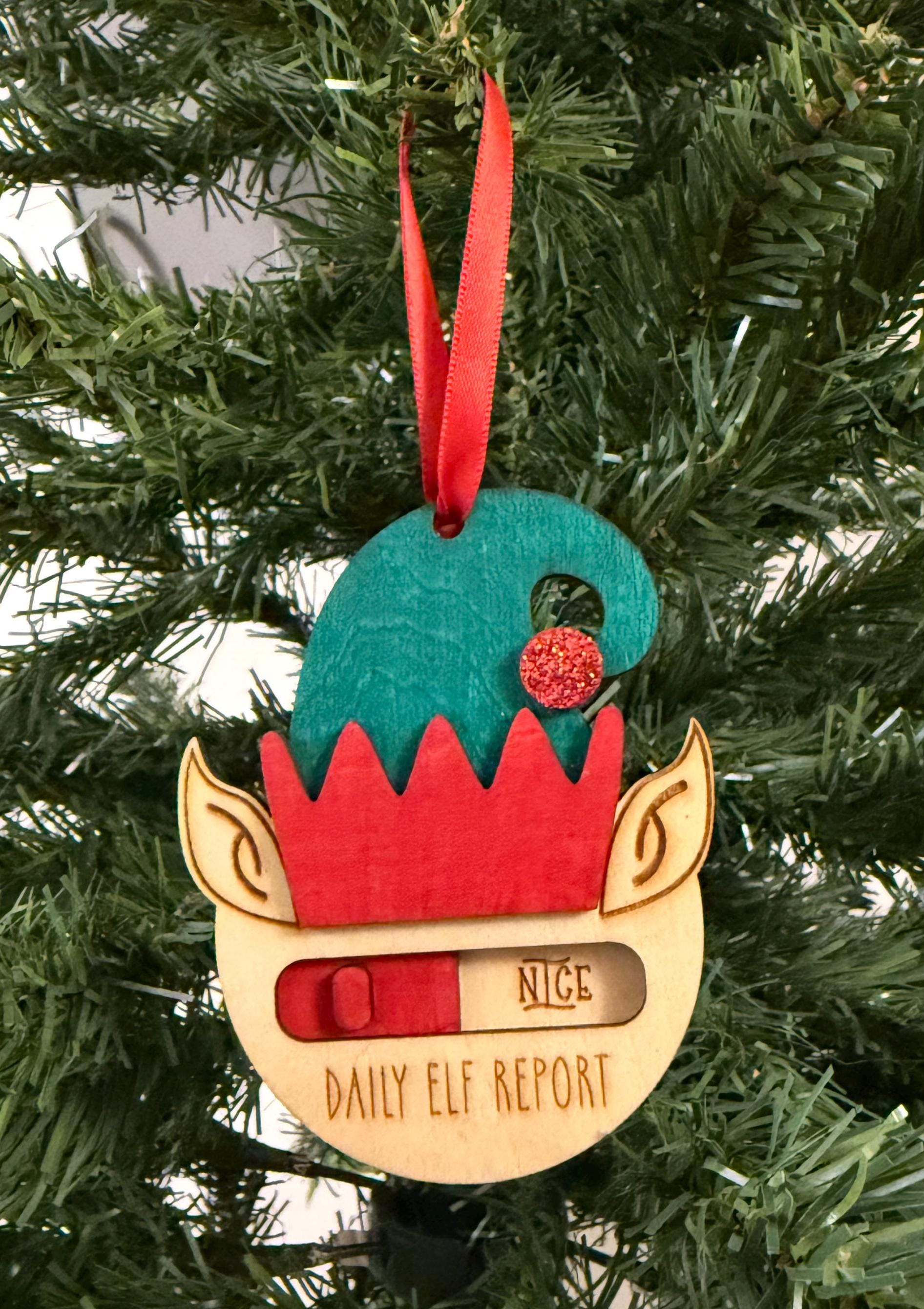Personalized Elf Daily Report Christmas Bauble, Christmas Bauble, Elf on the Shelf