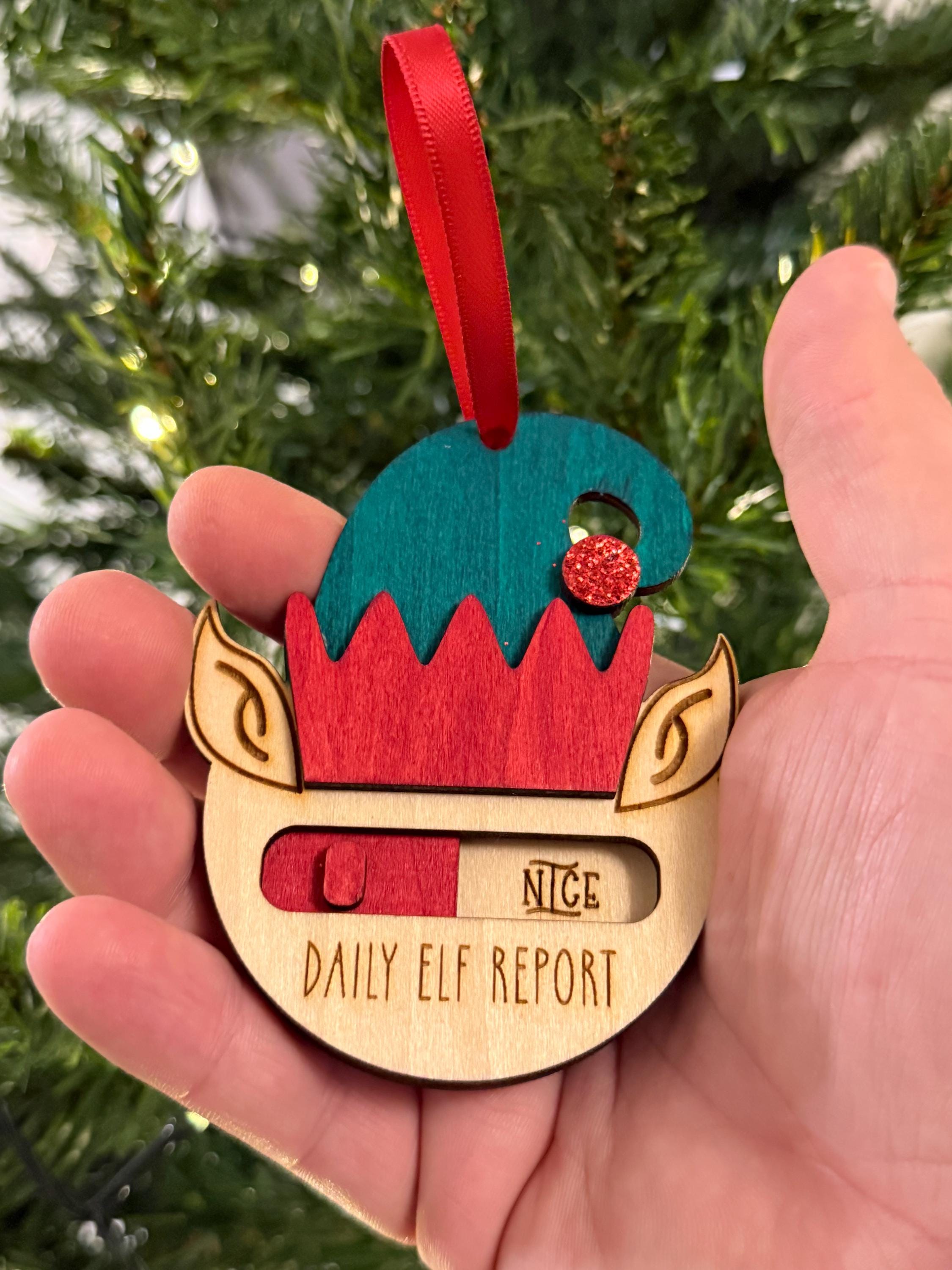 Personalized Elf Daily Report Christmas Bauble, Christmas Bauble, Elf on the Shelf