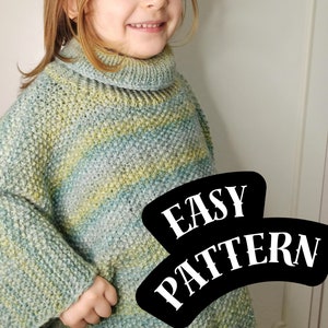 Child Knit Poncho Pattern | Easy Knitting Pattern for Girls & Toddlers | Cozy, Stylish Poncho Sweater Design for Children