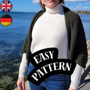 Chunky Knit Bolero Pattern: Easy Beginner Cardigan (PDF Pattern)