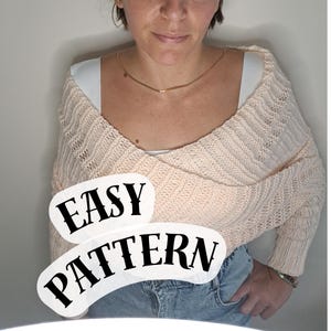 Sweater scarf, knit shawl pattern, easy knit shawl pattern, sweater scarf with sleeves, knit wrap shawl, sweater scarf knitting pattern