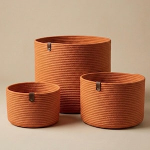 Gewebter Baumwoll-Jute-Aufbewahrungskorb - natürlicher Boho-Kinderzimmer-Organizer (waschbar)