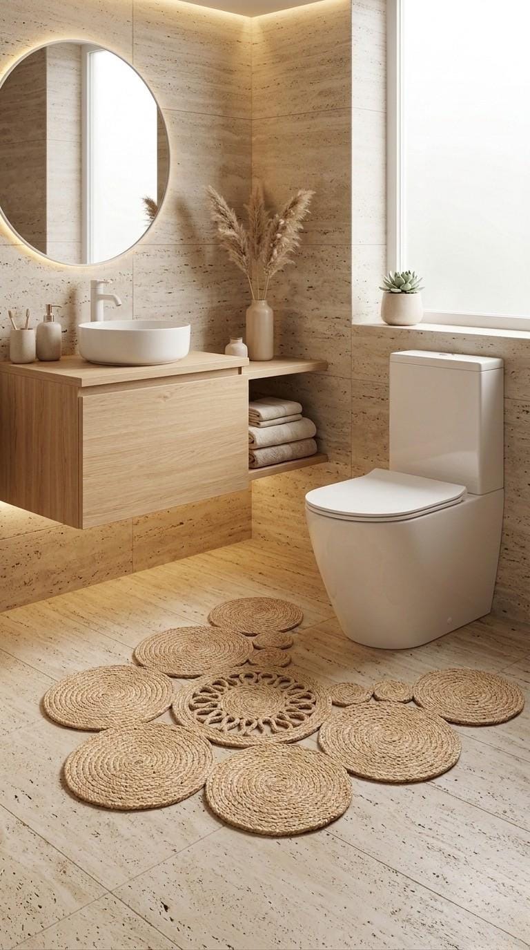 Ghjkfbf Set di 3 tappeti da bagno con stampa storica Old