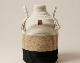 5 Gallon Burlap Water Bottle Cover, Rustic Jute Carboy Sleeve, Boho Dispenser Decor