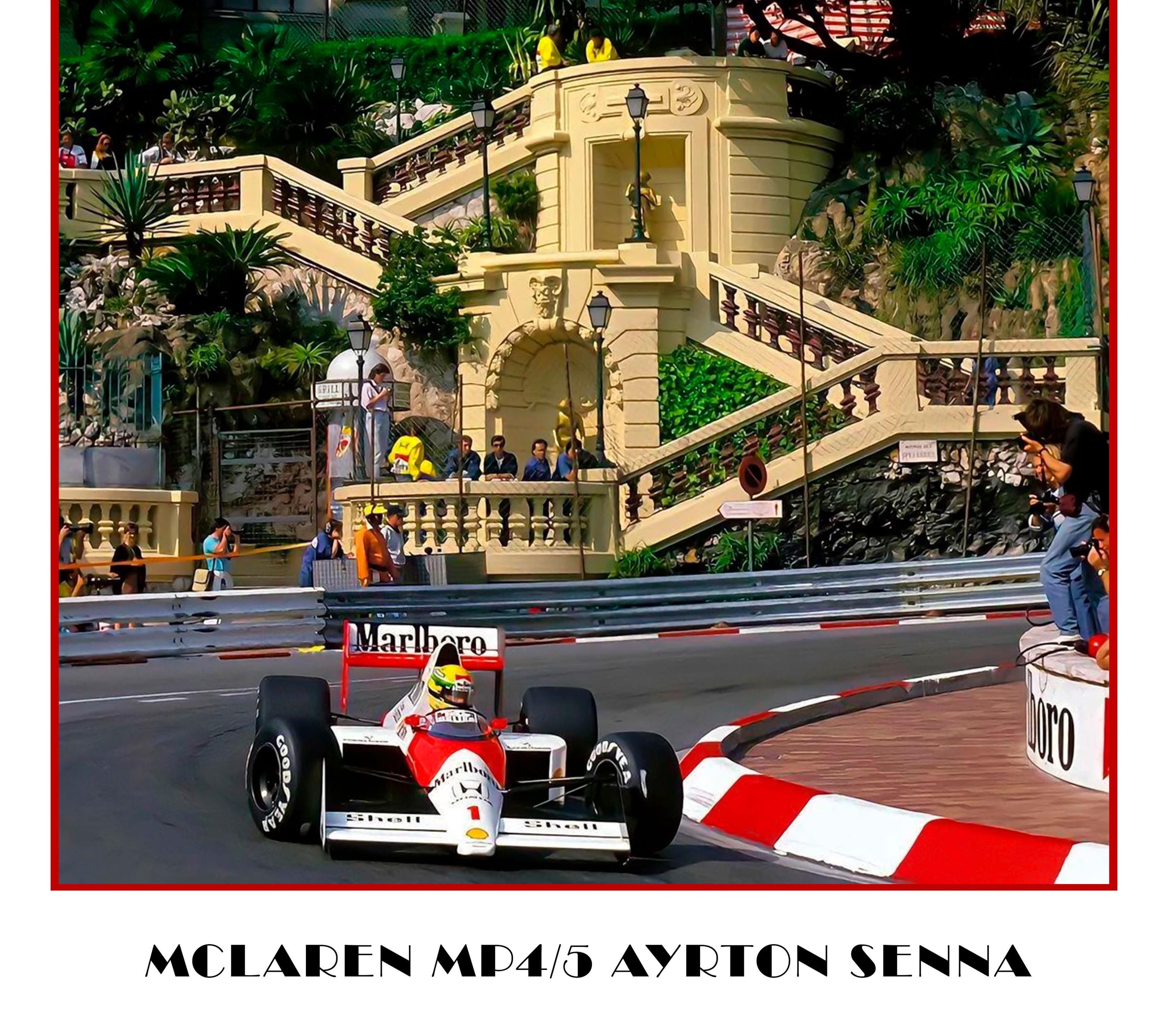 アイルトン・セナ モナコ 1989 ポスター：マクラーレン F1 レーシング