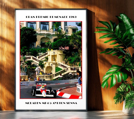 アイルトン・セナ モナコ 1989 ポスター：マクラーレン F1 レーシング