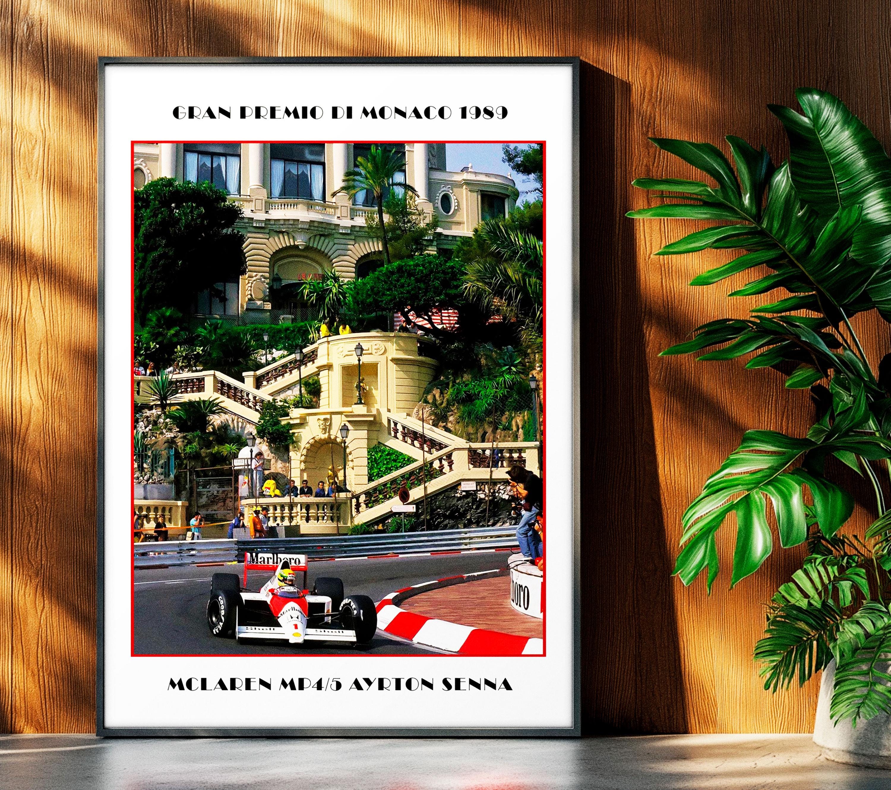 アイルトン・セナ モナコ 1989 ポスター：マクラーレン F1 レーシング