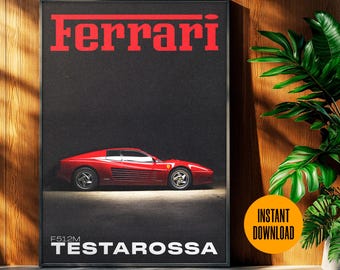 1984-1991 フェラーリ テスタロッサ タイプ F110 青写真ポスター 18
