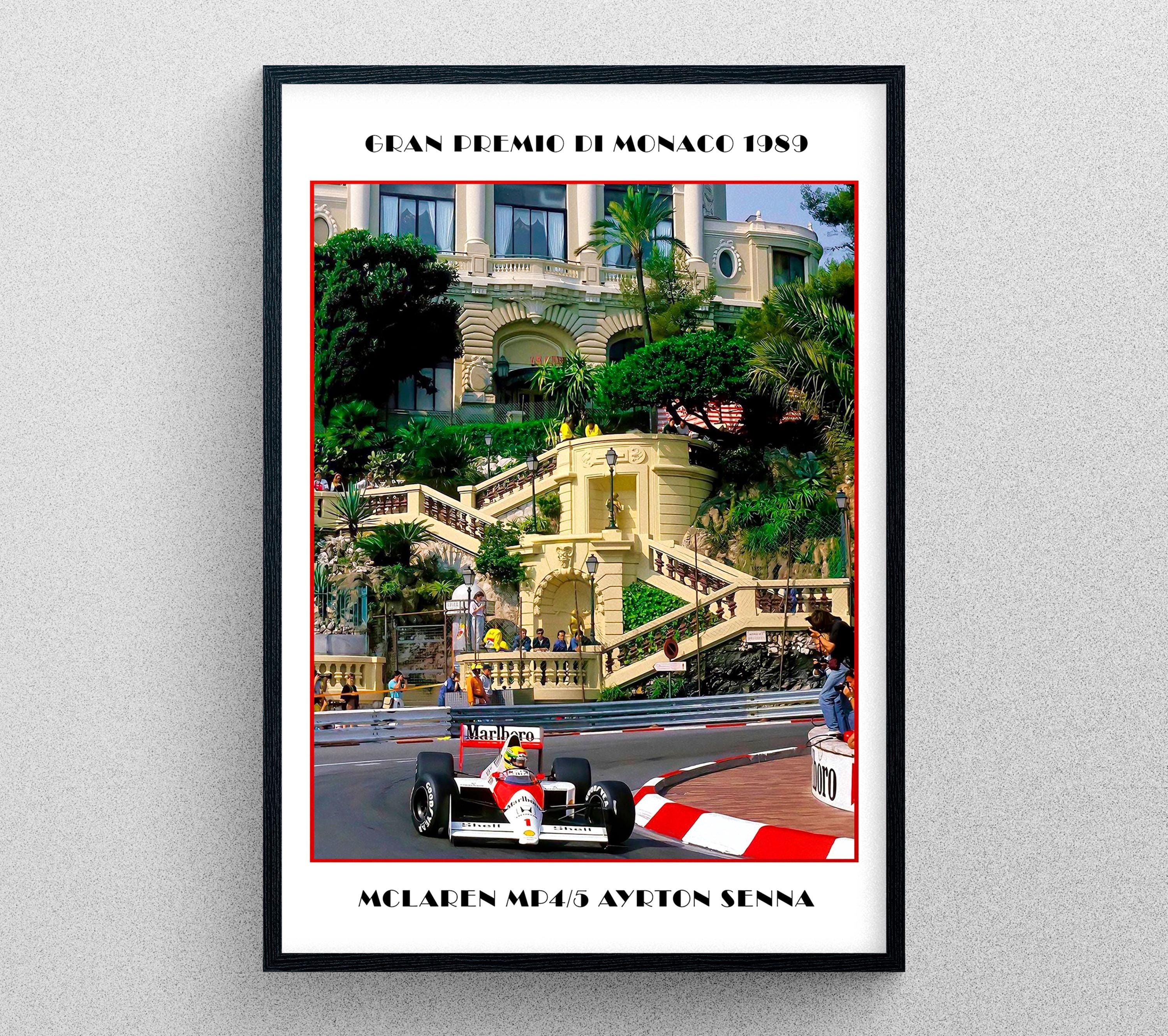 アイルトン・セナ モナコ 1989 ポスター：マクラーレン F1 レーシング