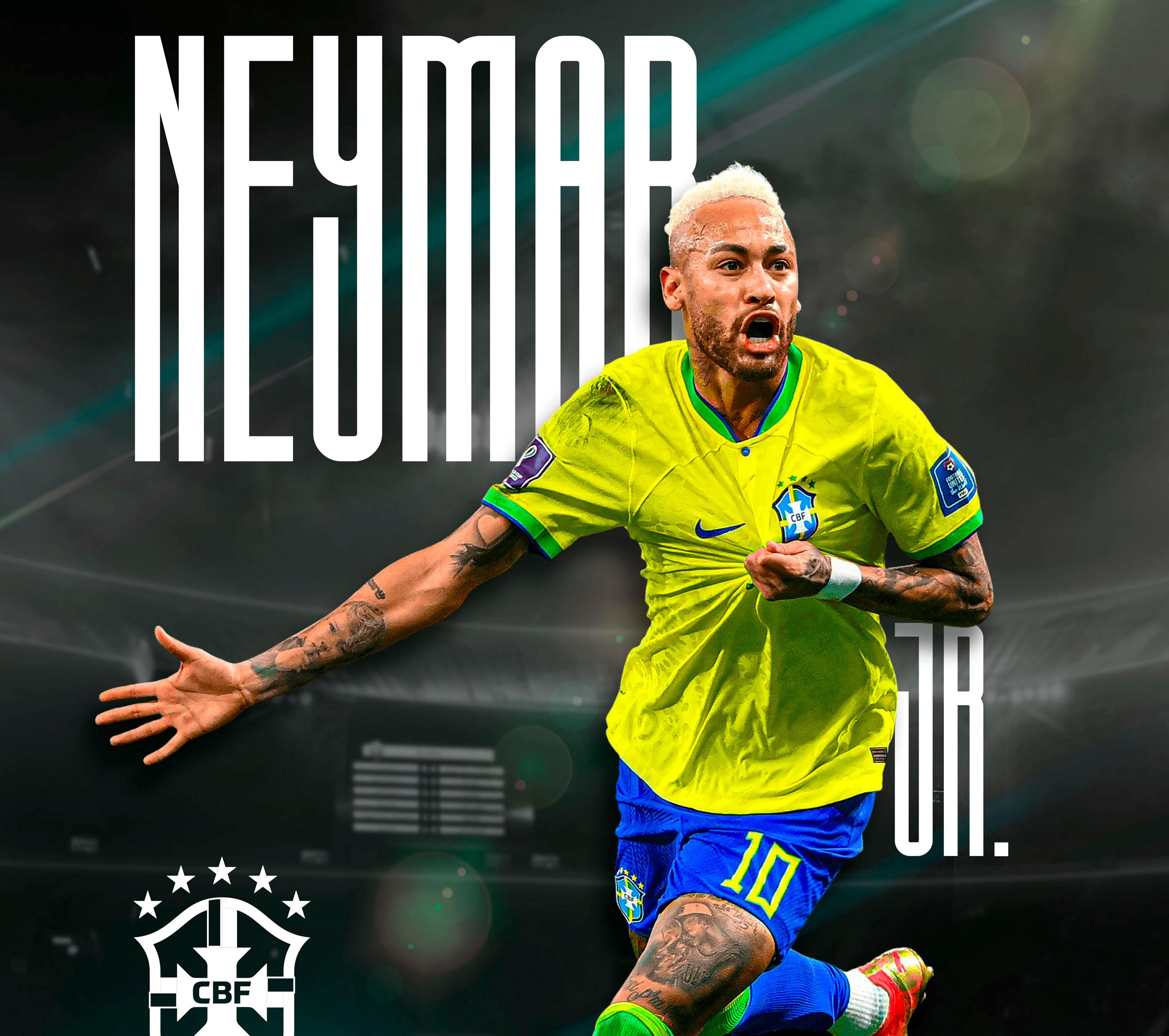 ネイマール ブラジル代表ポスター | サッカーウォールアート（デジタル