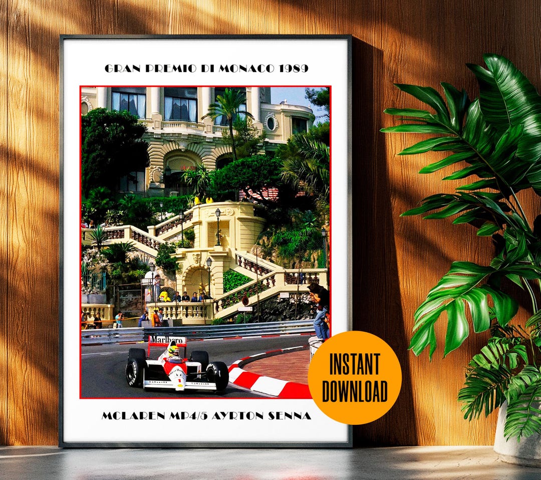 ◆アイルトンセナ F1 モナコGP オフィシャルポスター　1989年 アイルトン・セナ モナコ 1989 ポスター：マクラーレン F1 レーシング