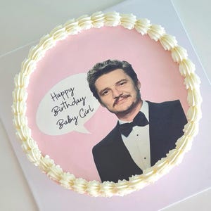 Decorazione per torta Pedro Pascal FILE DIGITALE DI QUALITÀ (con/senza cuori)