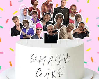 Adornos para tartas de cumpleaños de la celebridad Justin Hear Me Out (ARCHIVO DIGITAL)