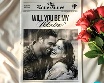 Valentine's Day Editable Newspaper Template - Personalized Gift (DOWNLOAD)