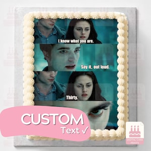 Adorno para pastel personalizado "Sé lo que eres" para cumpleaños número 20, 30, 40 y 50, con el meme de Edward el vampiro.
