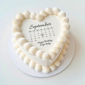 Burning Cake - Calendar Heart Cake Editable Template 2026