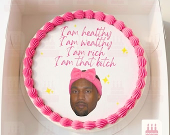 Kanye Birthday Affirmation Cake topper