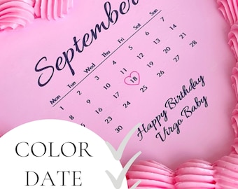 Made To Order Custom Calendar Heart Cake PDF