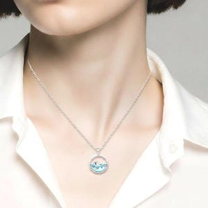 Silver Dancing Whale Necklace, Ocean Animal Pendant, Dainty Marine Life Jewelry, Sea Lover Necklace.