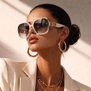 Oversized Designer Style Sunglasses – Lightweight UV400 Fashion Shades image 1