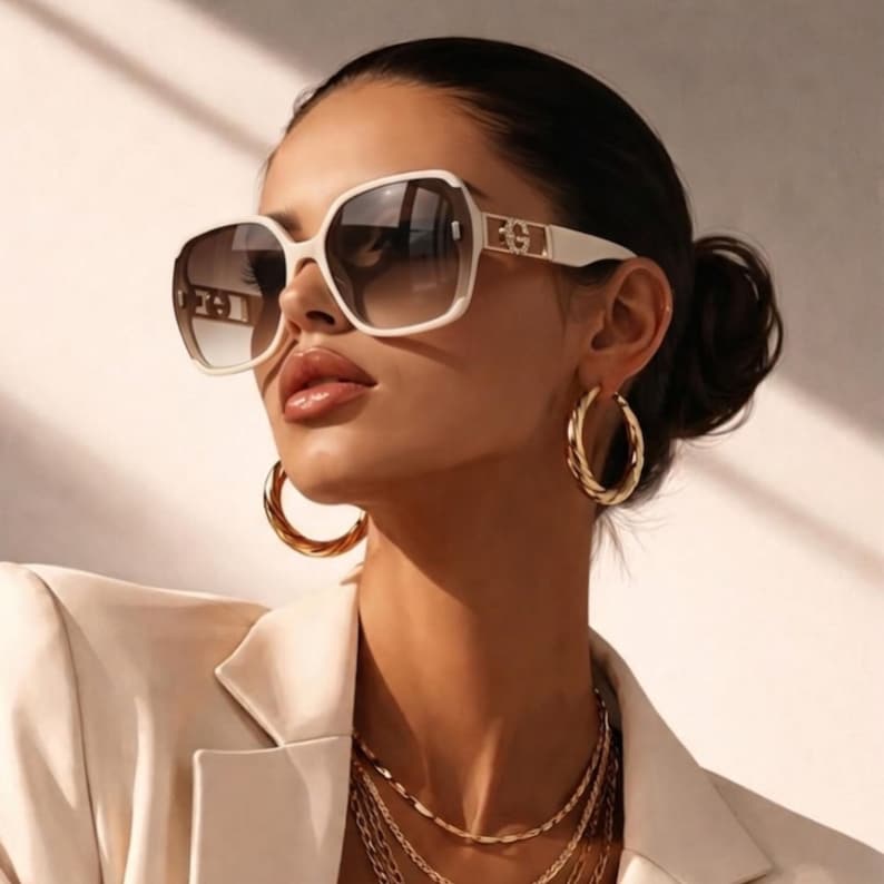 Oversized Designer Style Sunglasses – Lightweight UV400 Fashion Shades image 1
