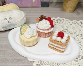 Crochet Pattern 3 in 1: Cupcakes Crochet Pattern, Beginner Friendly, Crochet Cake Pattern, Cupcakes Plushie, Cupcakes Amigurumi, Easter gift