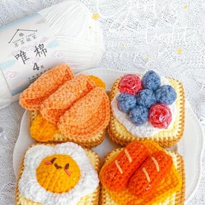 Crochet Pattern 4 in 1: Toast Amigurumi, Toast plushie, Crochet Toast Pattern, Toastie Amigurumi, Crochet Toastie Pattern, Beginner Friendly