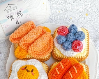 Crochet Pattern 4 in 1: Toast Amigurumi, Toast plushie, Crochet Toast Pattern, Toastie Amigurumi, Crochet Toastie Pattern, Beginner Friendly