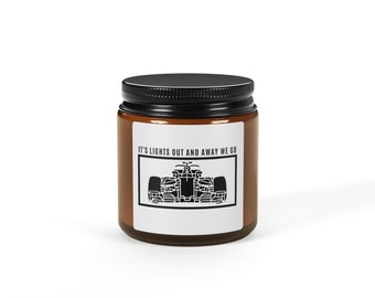 Lights Out Away We Go Soy Candle, Racing Fan, Formula 1 Decor, Formula 1 Gift, Motorsport Home Décor, Formula 1 Memorabilia, F1