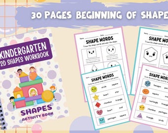 幼児向け2D図形ワークブック｜なぞり書き、マッチング、塗り絵、粘土遊びマット（PDF）